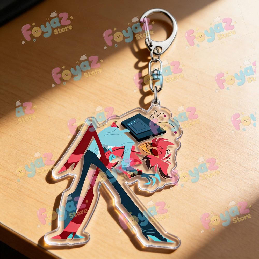 Cool Cartoon Chibi Alastor Vox Keychain Vox Fan Gift Vox Standee