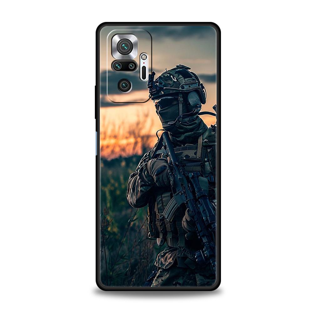 

Military Army Special Forces Phone Case For Xiaomi Redmi Note 14 5G 13 12 10 11 Pro Plus 4G 14C 13C 12C 10C 9C Soft TPU Cover Redmi Note 11Pro