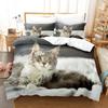 3D Pet Cat Bedding Set Cute Animal Duvet Cover 2/3 Piece Set Soft Zipper AU180 * 210 Full Size Luxury Comfortable Home Textile