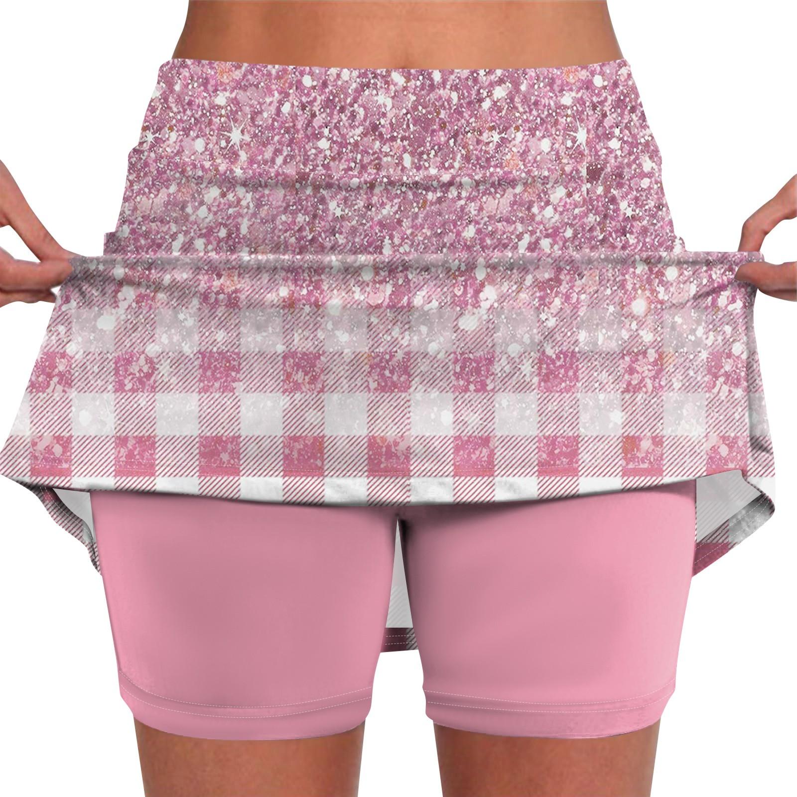 

Женские эластичные брюки для йоги, спортивные шорты с принтом, легкая юбка с высокой талией и карманами M