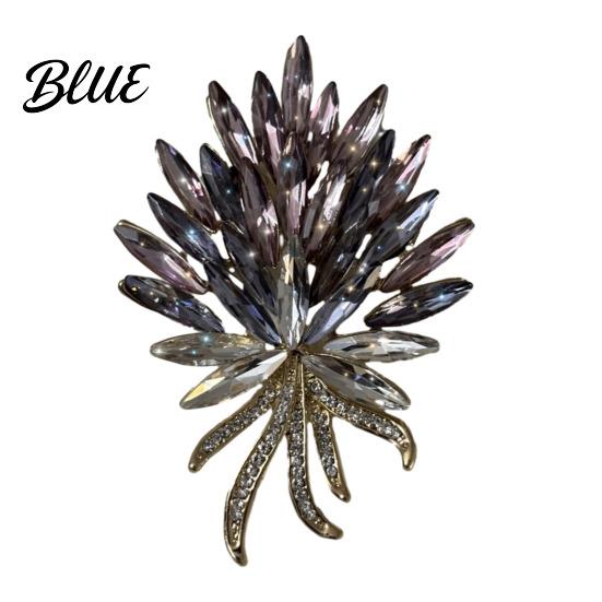 Decorative Pin Brooch Irregular Wheat Design Sparkling Rhinestones Zinc Alloy