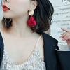 Elegante Fijne Bloem Oorbellen met Hanger Kwastje Design Overdreven Bloemblaadje Stud Oorbellen Temperament Roos Oorhangers Dagelijkse Slijtage