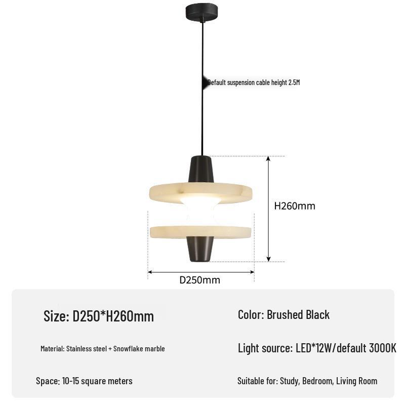Nordic Designer Small Alabaster Pendant Light for Villa, Study, Tea Room, Restaurant, Bar, Bedroom, and Bedside