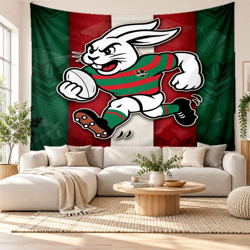South Sydney Rabbitohs Wall Tapestry, Soft Fabric Wall Hanging, Decorative Backdrop For Bedroom Home Wall Art