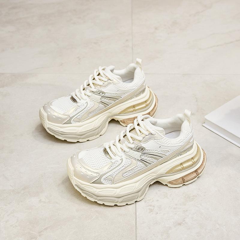 

Внутренняя платформа на танкетке, ретро кроссовки «папины», женские весенние новые спортивные туфли, повседневная обувь, немецкие тренировочные туфли, обувь Форреста Гампа 38 шампанского