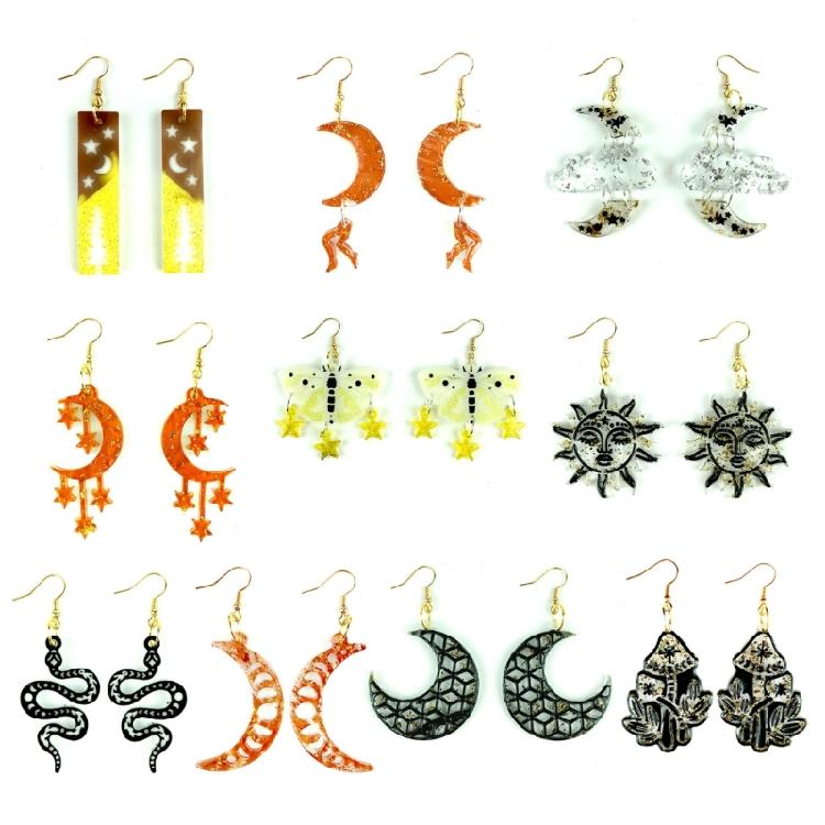 Resin Jewelry Molds Silicone Mold for Epoxy Resin Earring Making Supplies Resin Keychain Mold DIY Jewelry Silicone Mould
