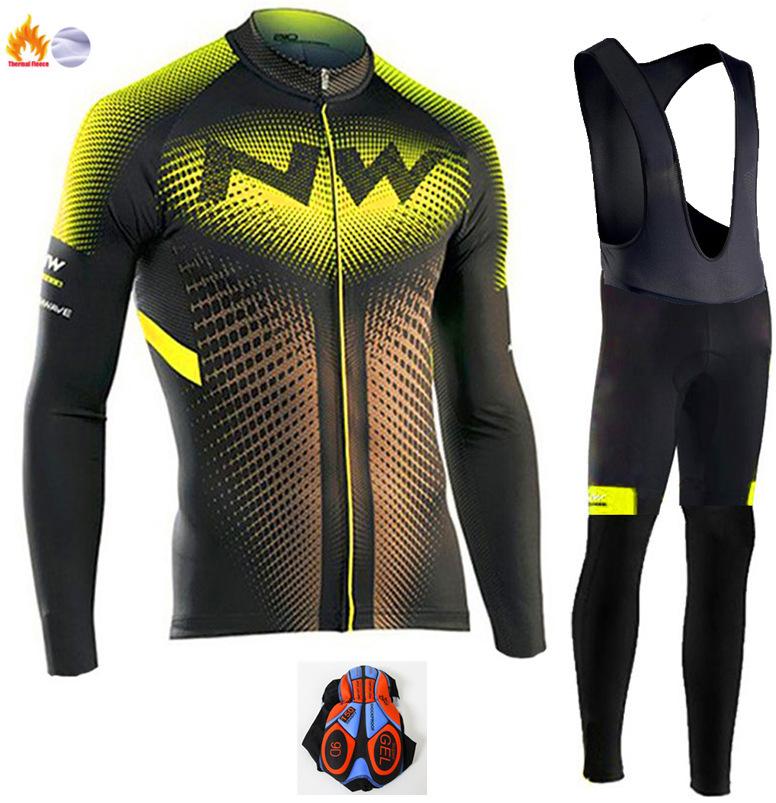 2026 Winter Warm Cycling Suit Set, Tour De France Edition Winter Cycling Suit Long Sleeve Fleece Thickened Warm Windproof Cycling Suit