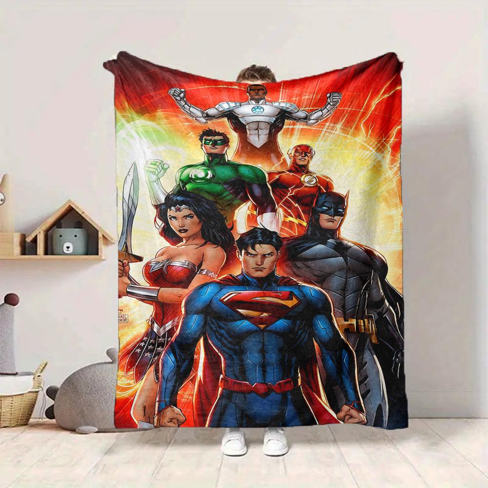 1 Stück Superman Flanell Überwurfdecke Weich, Warm & Gemütlich für Sofa, Bett, Büro und Reisen Vielseitig für Alle Jahreszeiten Geschenk, Weihnachtsgeschenk