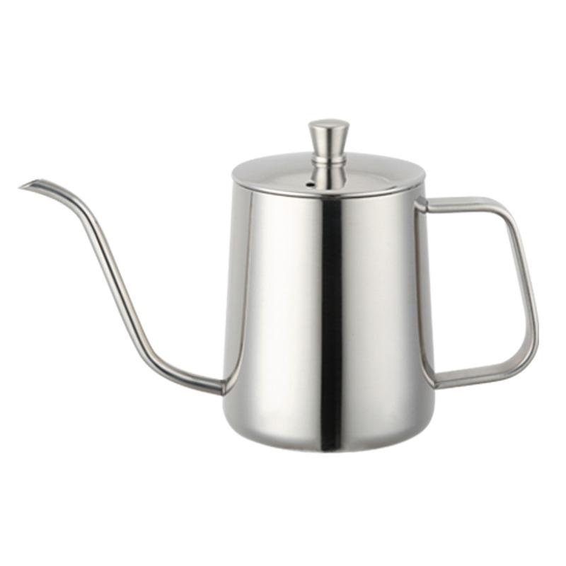 350ml 600ml Silver Black Stainless Coffee Kettle Coffee Long Mouth Kettle Drip Pot