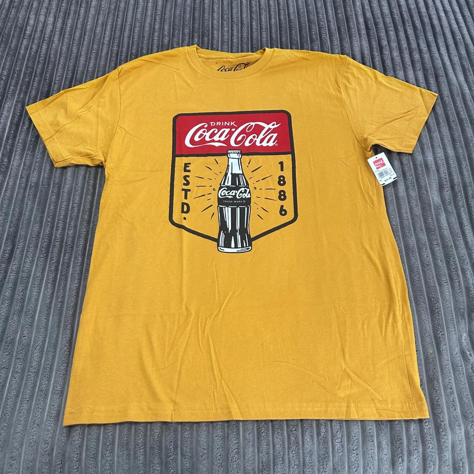 Футболка Coca Cola для взрослых Золотая Промо Классическая футболка Coke Рукав Короткий рукав M