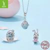 Easter Egg Rabbit Diy Bracelet Beaded, Spring Fresh S925 Sterling Silver Bead Separator