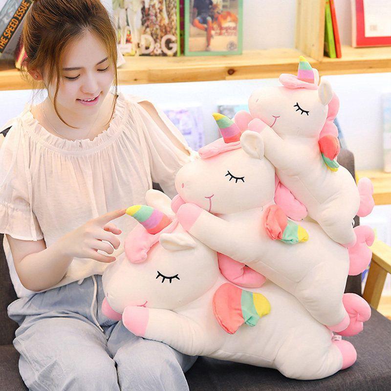 Toy Stuff Unicorn Stuffed Doll Plush Pillow Cushion Kids Grils Gift Birthday