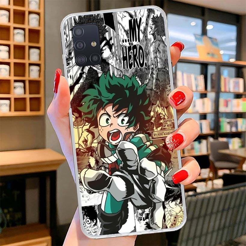 My Hero Deku Cover Phone Case For Samsung Galaxy A12 A22 A32 A52 A72 A02S Phone Case Note 20 Ultra 10 S10 Plus A51 A71 A50S A20S