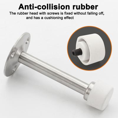 Stainless Steel Door Stopper Wall Protector Adhesive No Drilling Anti-collision Wall Mount