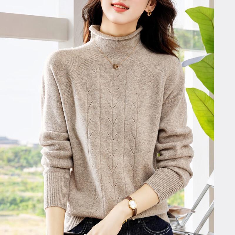 MOKANA Women's Elegant Long Sleeve Wool Sweater
