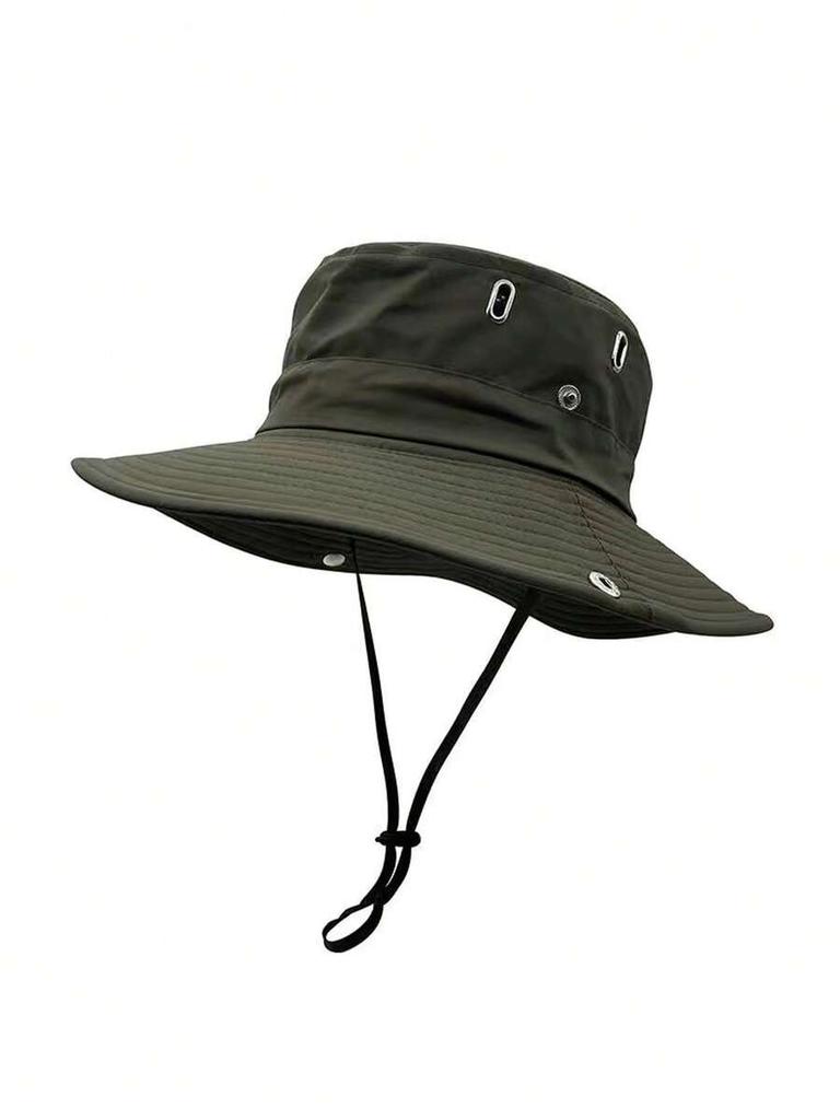 Adult Solid Color Bucket Hat UV Protection Wind Resistant Breathable Outdoor Fishing Cycling Sun Hat