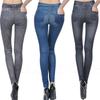 Real Pocket Short Plush Imitation Denim Seamless Leggings Tights