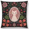 Niedliche Cartoon-Tiere Sofa Überwurf Kissenbezug Blumen Blatt Mond Sterne Nachthimmel Fuchs Flamingo Katze Schwan Vogel Narwal Kissenbezug