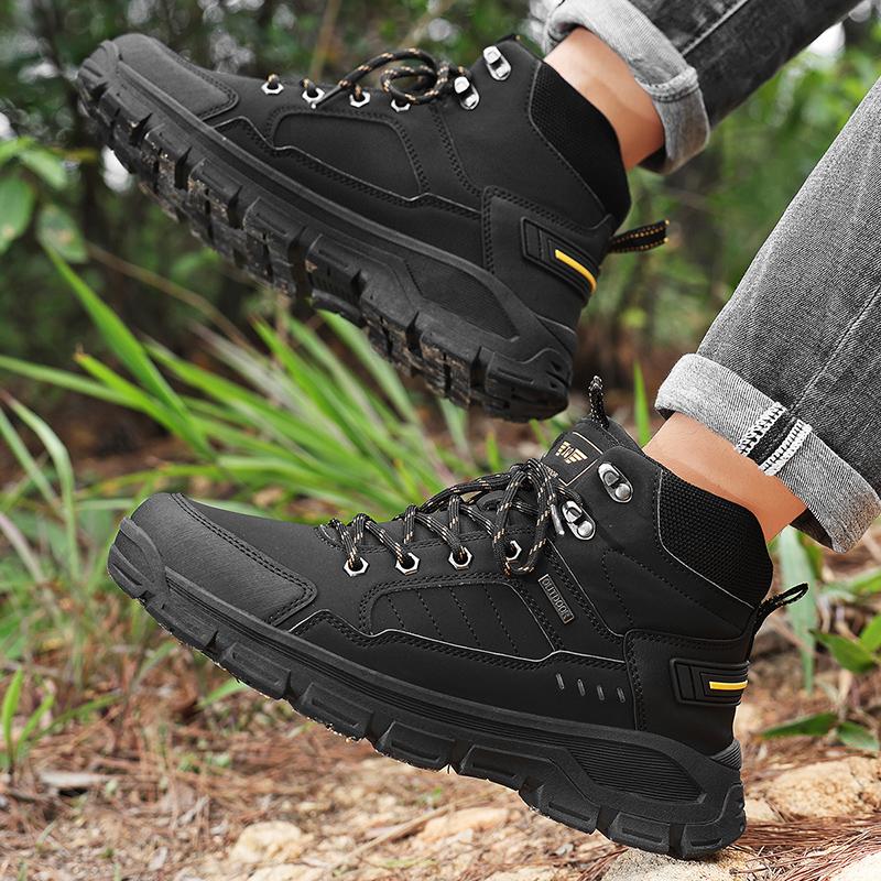 High-Top Outdoor Hiking and Mountaineering Shoes, Wear-resistant and Anti-Slip High-Top Boots, Men's Casual Hiking Shoes