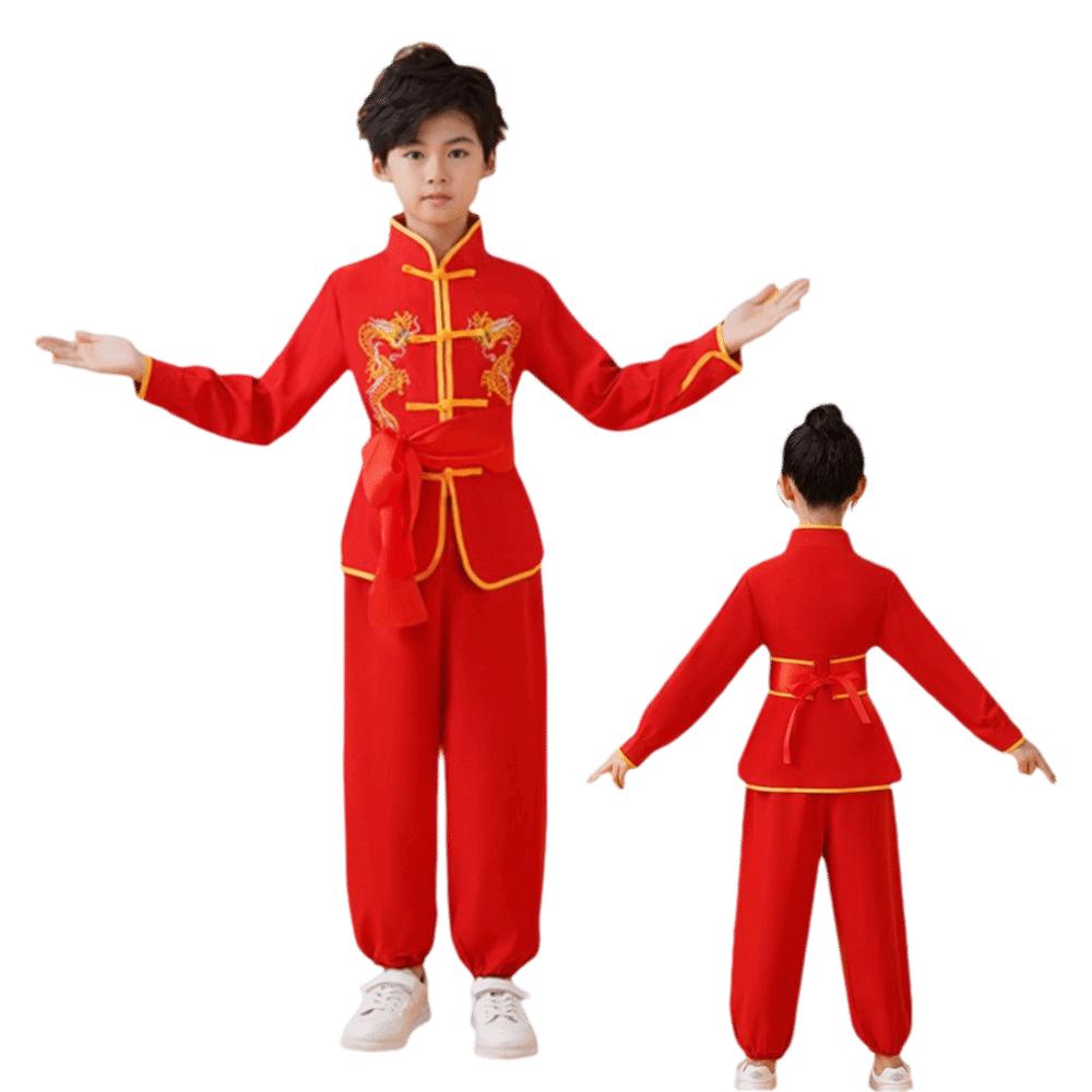 With Belt Wushu Costume Chinese Traditional Tai Chi Uniform Traditional Outfits  Kids Boys Girls
