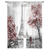 Oil Painting Street View Paris Sheer Curtains Bedroom Voile Curtain Living Room Window Sheer Curtains Kitchen Tulle Drapes