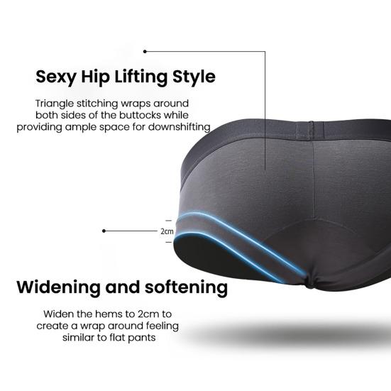 Men Boxer Underwear Low-rise Solid Color U-Convex Panties Soft Breathable Comfortable Slim Fit Elastic Underwear Daily Wear