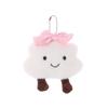 Kawaii Bow Clouds Plush Keychain Cute Sweet Cloud Stuffed Doll Keyring Bag Pendant Backpack Hanging Decoration Key Accessories