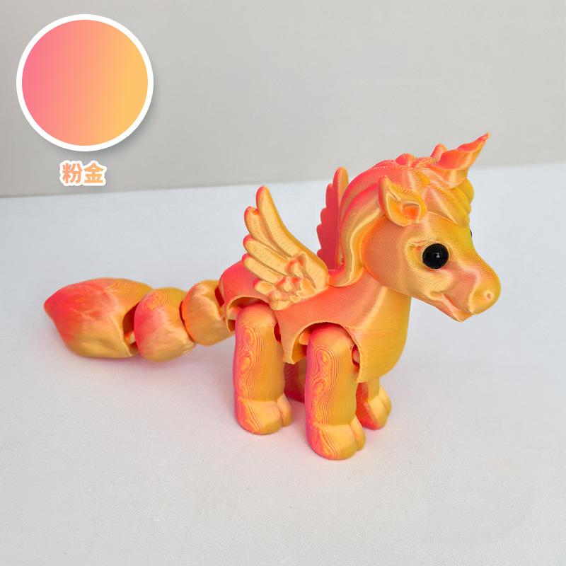 3D Printed Articulated Unicorn Toy Glow In The Dark Eco Friendly Movable Joint Model Creative Gifts Collectible Desk Ornaments