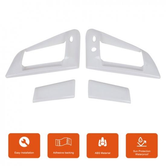 White ABS Exterior Door Handle Frame Trim For Nissan 370Z Z34 2009-