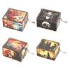 Wooden Antique Carved Hand Cranked Classic Theme Halloween Music Box for Birthday Gifts Family Exquisite Decoration