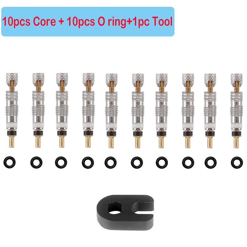 Bicycle Presta Valve Core Brass FV Nozzle Replacement MTB Road Bike Tubeless Core Remover Tool Alloy Tire Valve Caps Optional Valve Stems 1