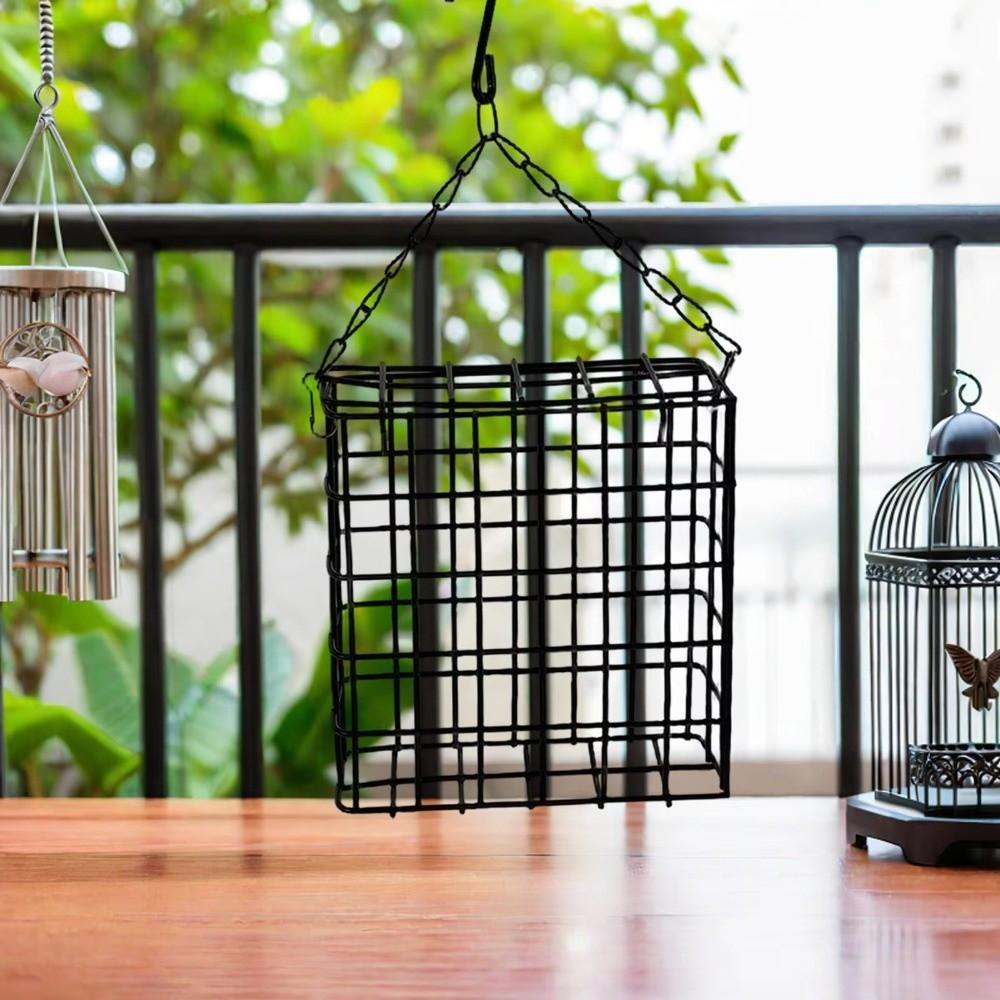 Square Suet Ball Bird Feeder Rust Resistant Bird Food Container Bird Food Device  Tree Hanging