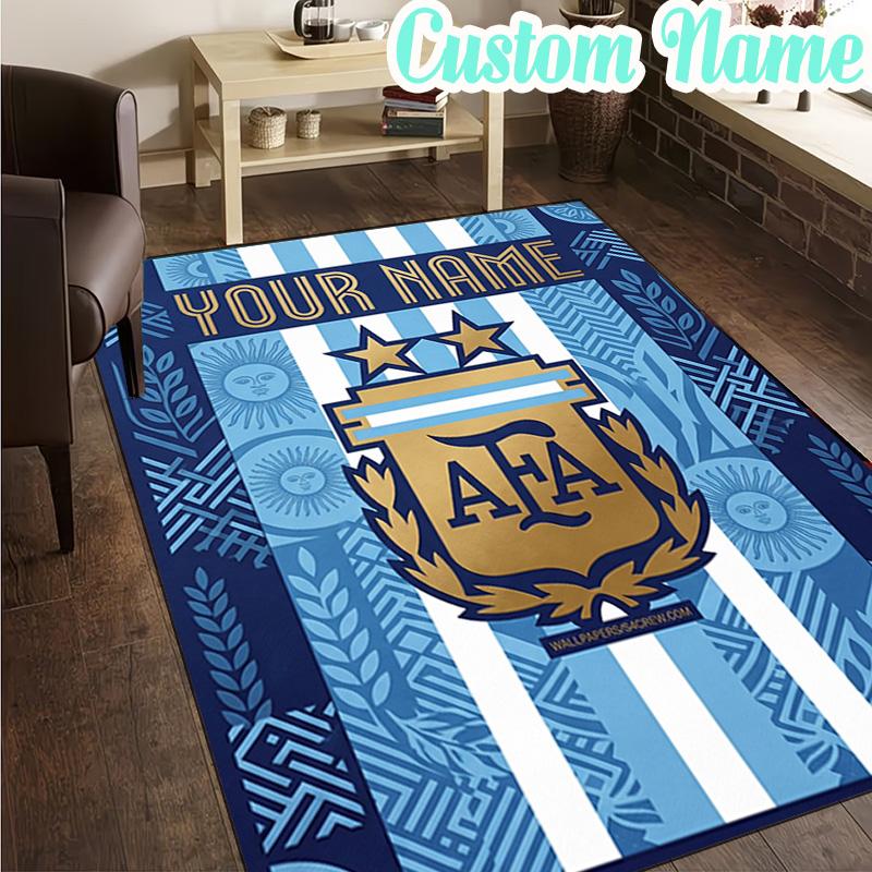 Custom Name Argentina football team  Rug, Office Rug, Chair Rug, Carpet for Living Rooms, Doormat Game Rug Home Decor Christmas Gifts