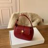 Korean Style Pu Saddle Bag Crossbody Bag Retro Handbag Fashion Red Shoulder Bag  Women
