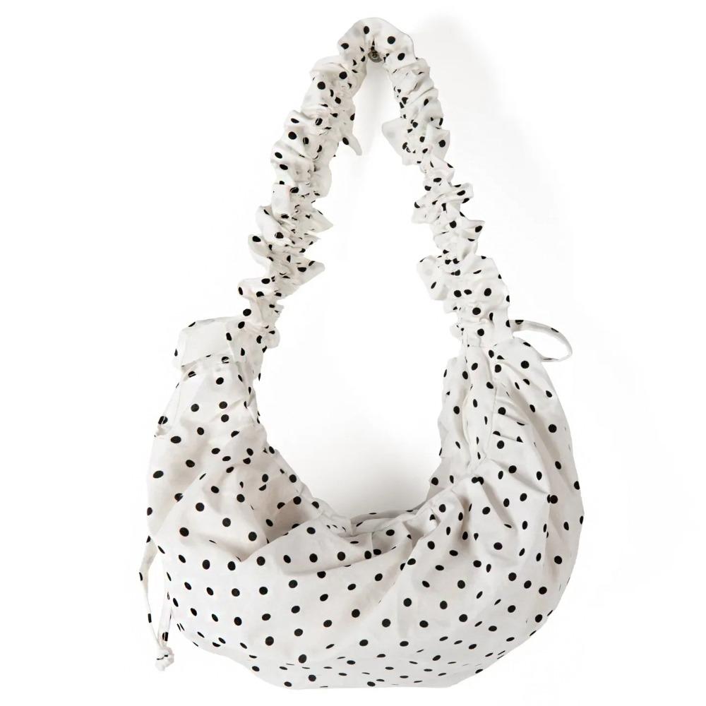 

Lace Polka Dot Shoulder Bag Korean Style Nylon Messenger Bag Daily білий