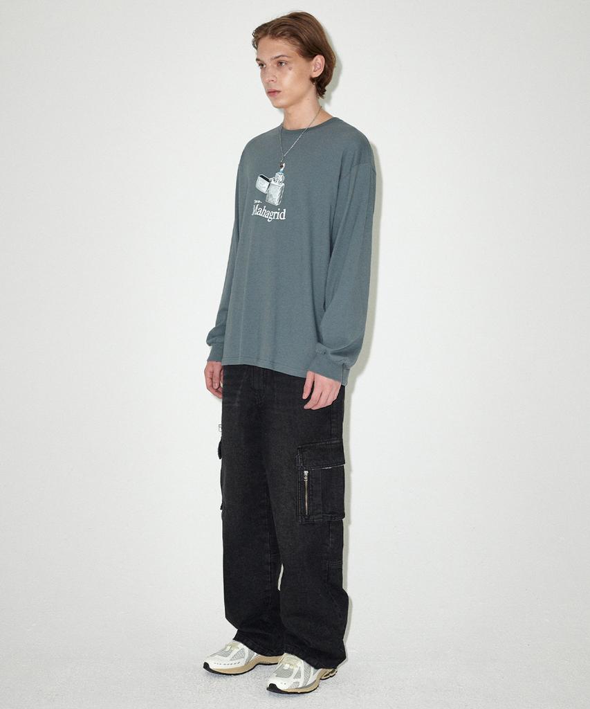 MAHAGRID It’S Time To Ls Tee Gray(Mg2Efmt564A)