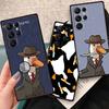 Cartoon Anime Duck Pattern For Samsung Galaxy S26 S25 S24 S23 S22 S21 S20 Ultra Plus FE 5G Black Soft TPU Phone Case