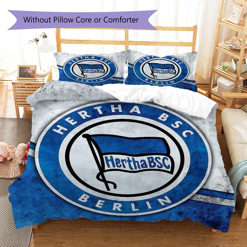 Hertha BSC Pattern Bedding,Quilt Set Quilt Cover Pillowcase Home Birthday Gift(1 * duvet cover + 2 * pillowcase, without core)