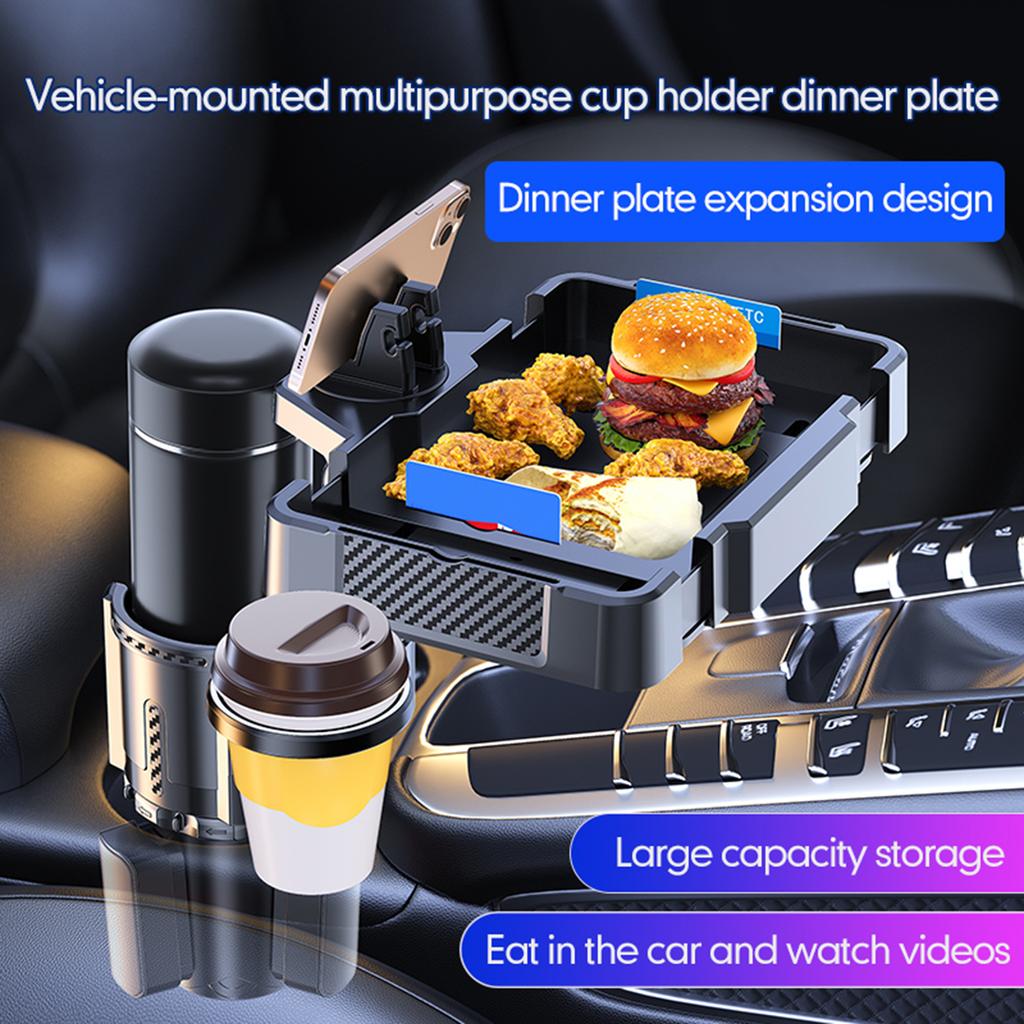 Cup Holder Tray for Car Dual Cap Holder 4IN1 Adjustable Car Cup Holder Multifunctional Car Drink