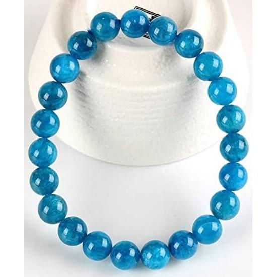 EasternStar Blue Apatite Bracelet 5A 10mm Power Stone Natural