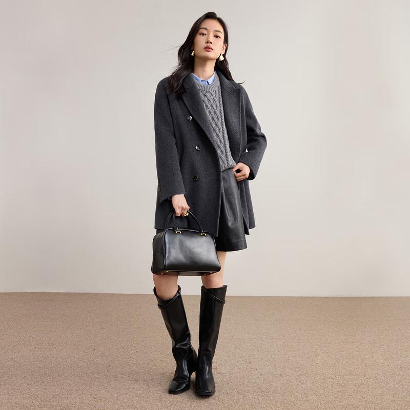 

Shangdoubila Women s Wool Blend Double-Faced Winter Coat M