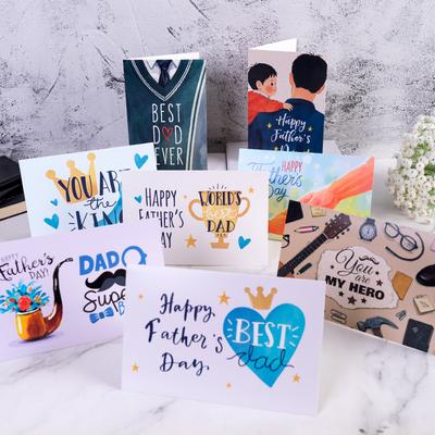 Father's Day Card, 8 Pack Fathers Day Gift Card for Dad from Daughter,Son,Kids, Birthday Card for Dad for Husband from Wife,Father's Day Greeting Card