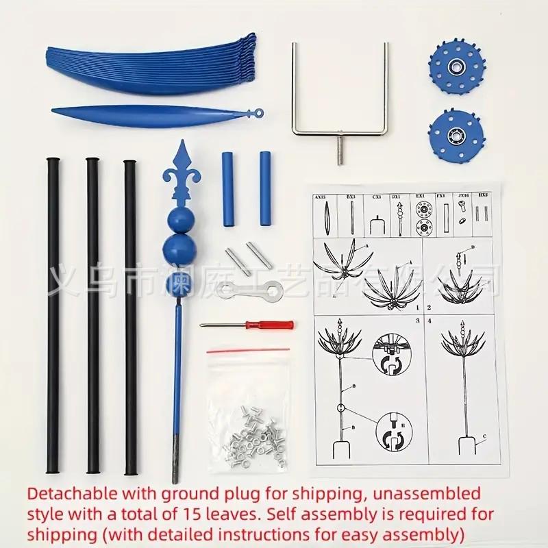 Metall Outdoor Kinetischer Windmühlen-Spinner: Künstlerische handgefertigte Gartendekoration aus Eisen