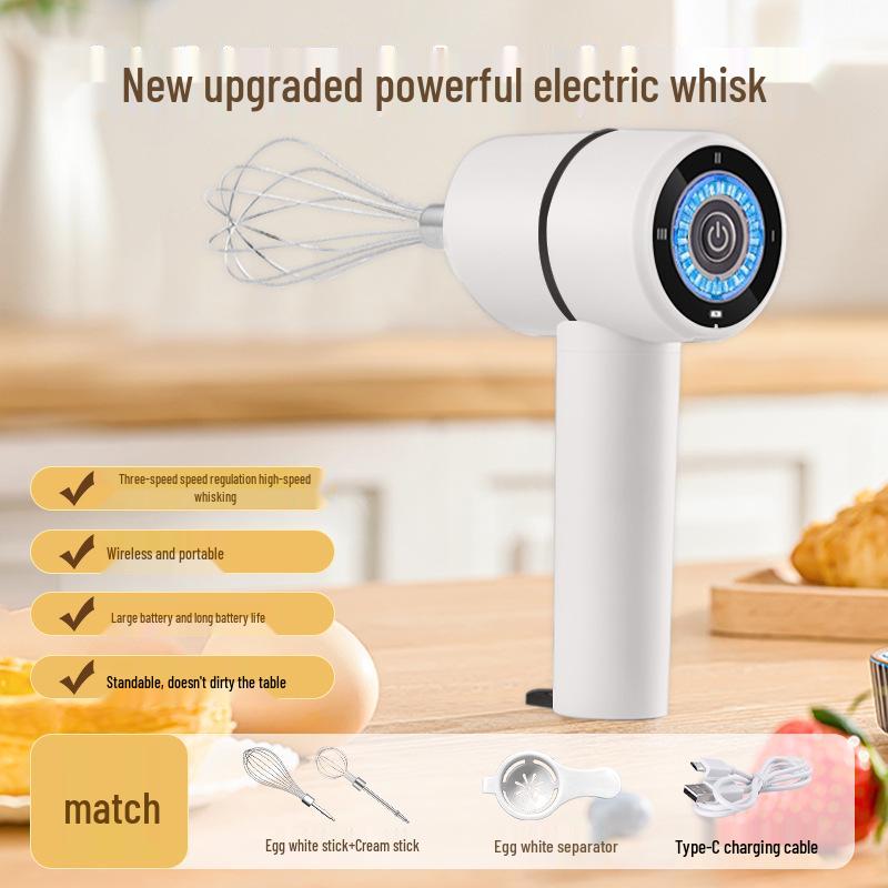 Kompakter elektrischer Hand-Schneebesen für das Backen – Schlägt Eiweiß und Sahne auf