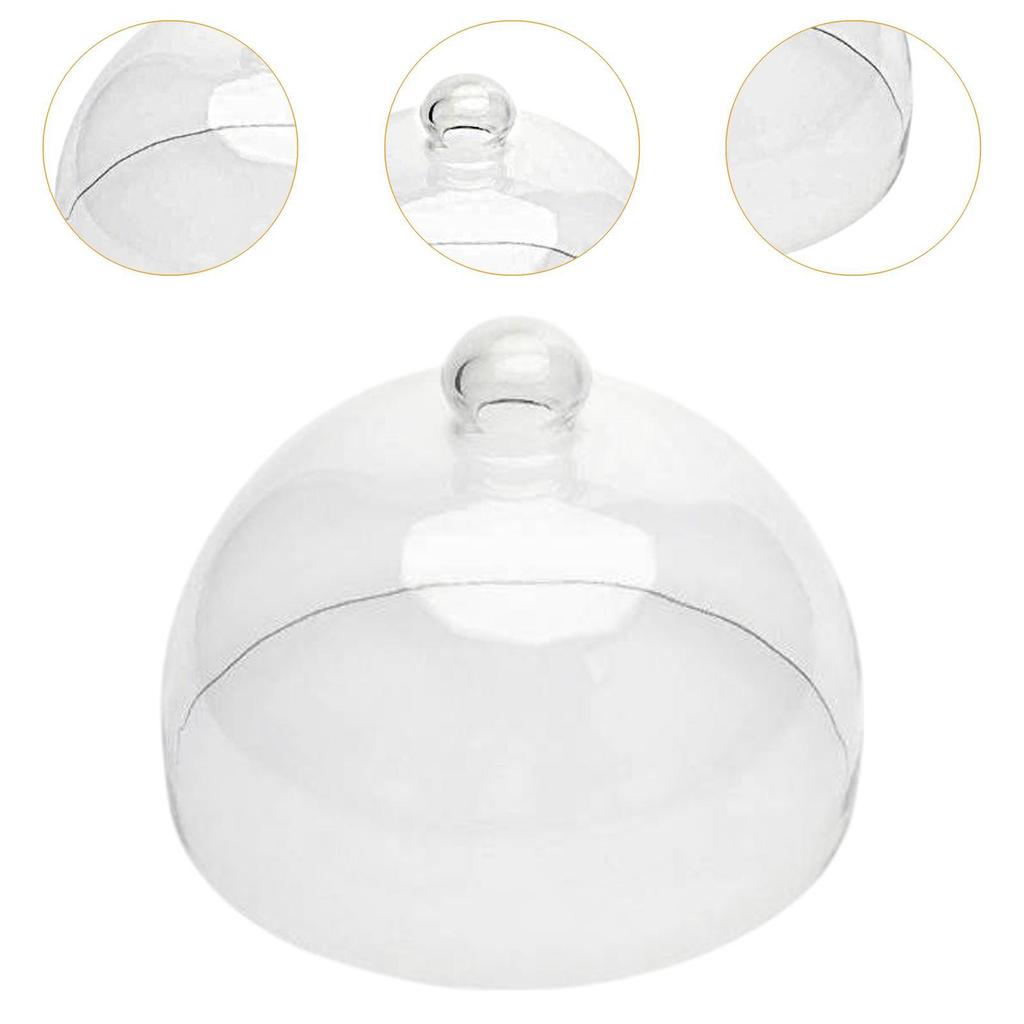 Cake Transparent Glass Stand Round Lid Plate Dessert Presentation Material Suitable for