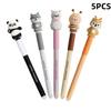 Novel Erasable Cartoon Cap Pen with Stickers: Stationery Set