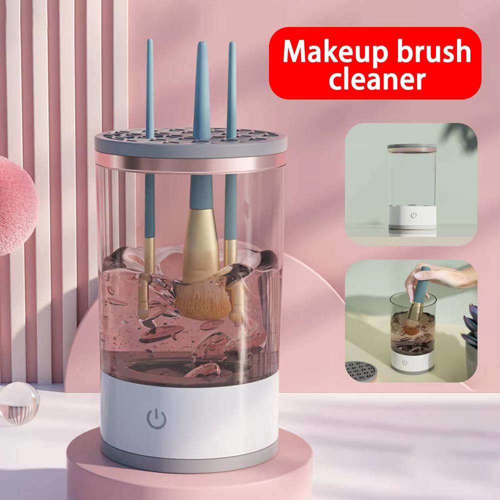 3 In 1 Electric Makeup Brush Cleaner Automatic Spinner Makeup Brush Holder Stand Women Lazy Cleaning Brush Washer Quick Dry Tool
