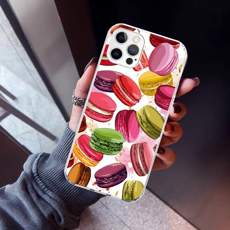Macaron Eiscreme Kuchen Donut Handyhülle Für iPhone 17 Air 11 13 Mini 14 15 Plus 16 12 Pro Max 16E SE 7 8 Muster Weiche TPU Bac