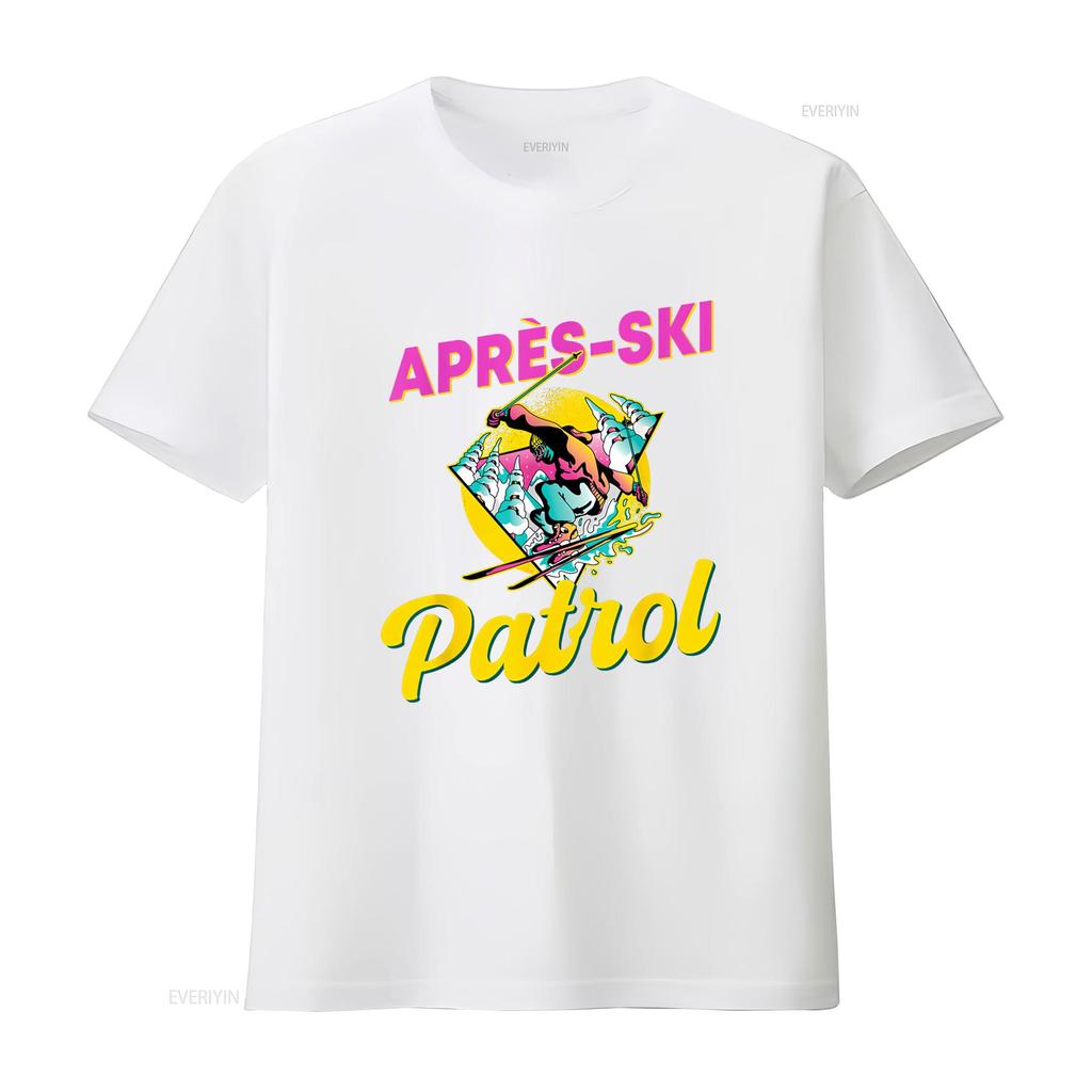 80s Retro Apres Ski Patrol Design 90s Skiing T Shirt Long or s Available vintage Washed Slightly homme Casual Versatile Stylish