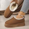 Windspitze Winter Samt Warme Tasche Kopf Hausschuhe Dicksohliger Muffinabsatz Erhöht Übergröße Damenschuhe
